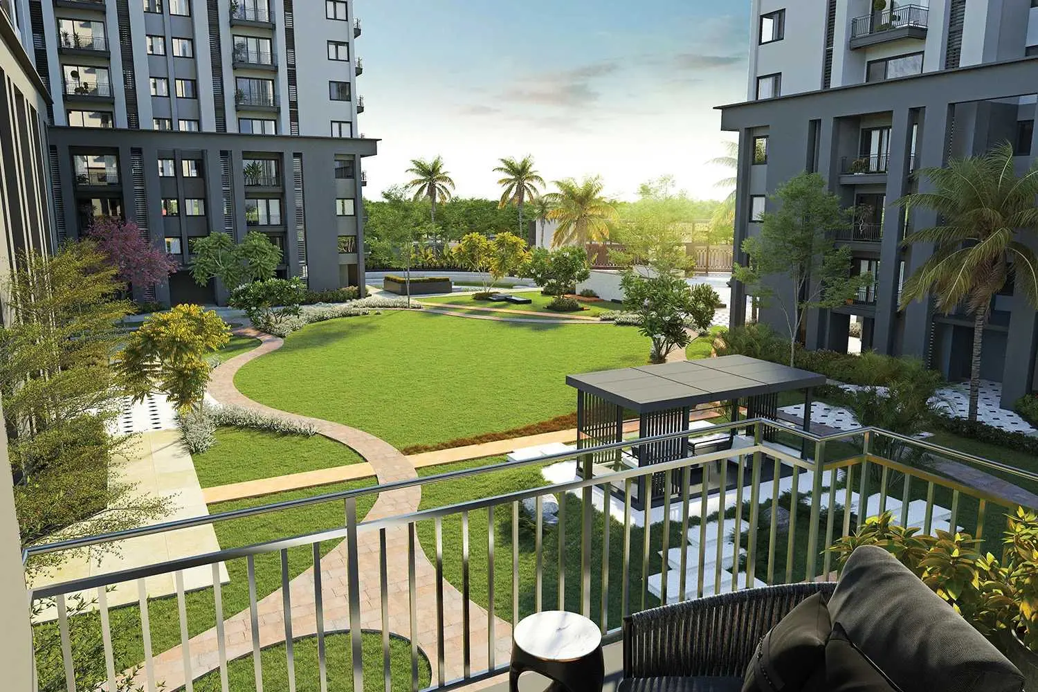 SS Cendana Tower Grand Portico and Water Feature